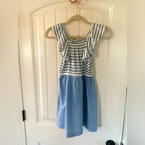Crewcuts Blue and White Ruffled A-line Sundress